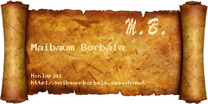 Maibaum Borbála névjegykártya